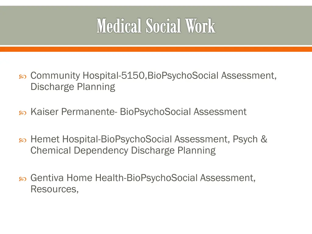 medical social work