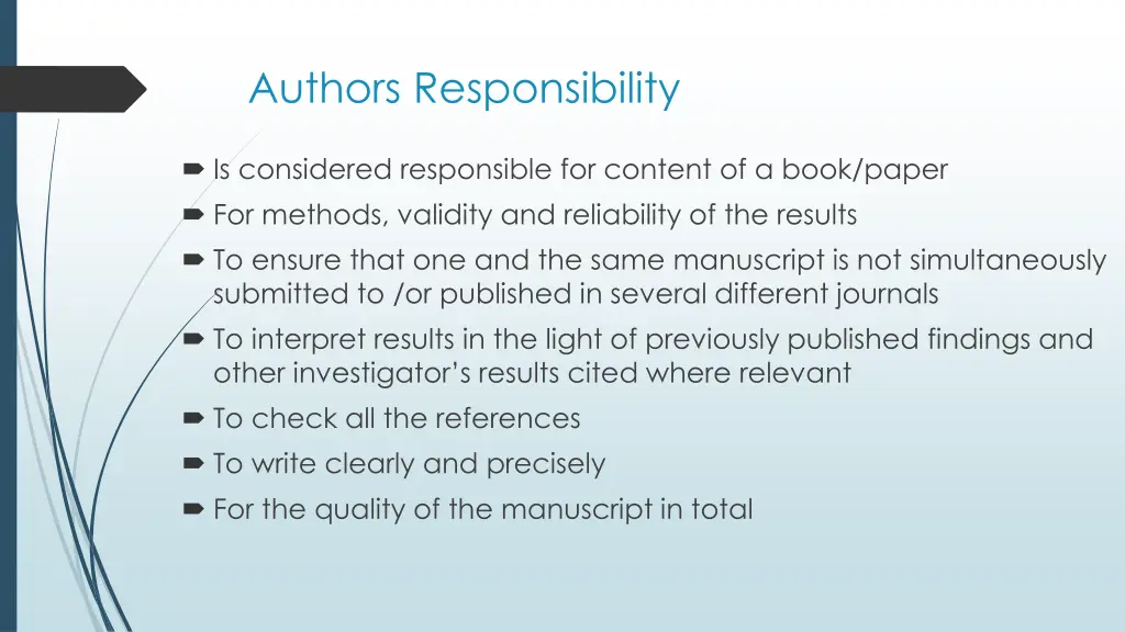 authors responsibility