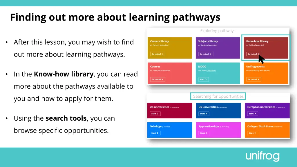 finding out more about learning pathways