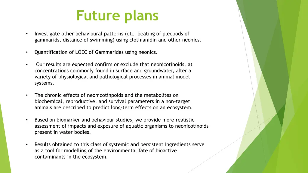future plans