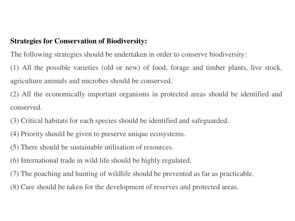 strategies for conservation of biodiversity