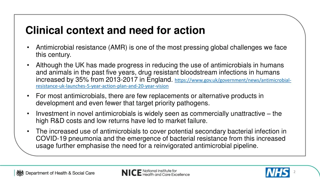 clinical context and need for action