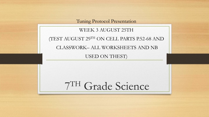 tuning protocol presentation