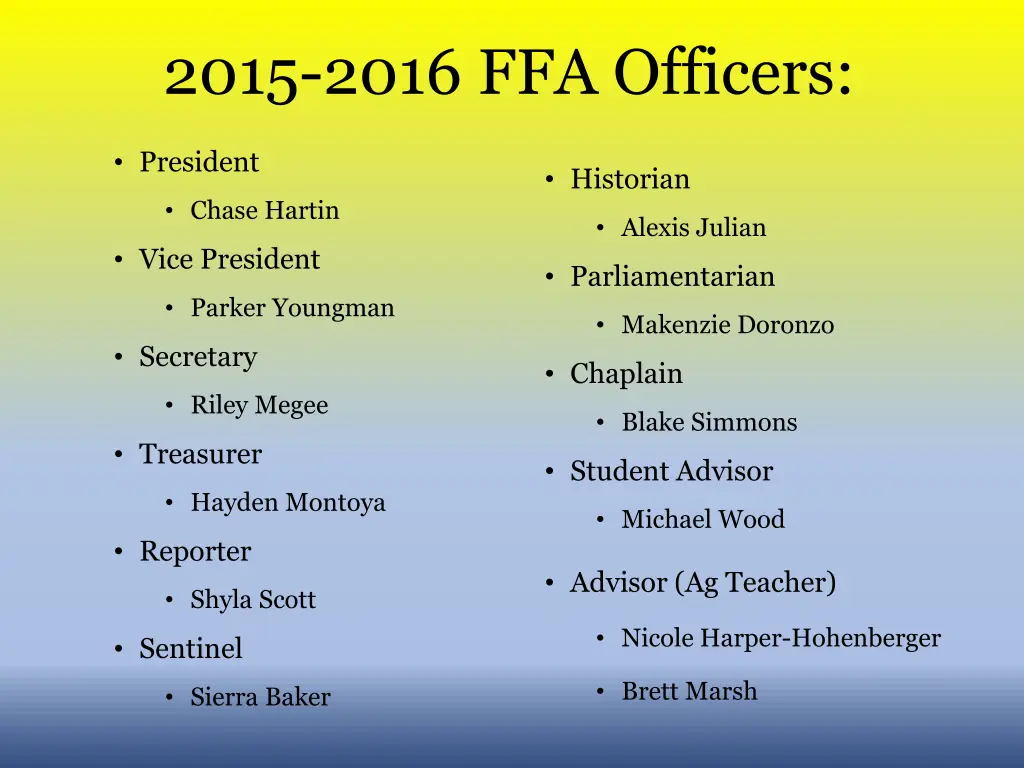2015 2016 ffa officers