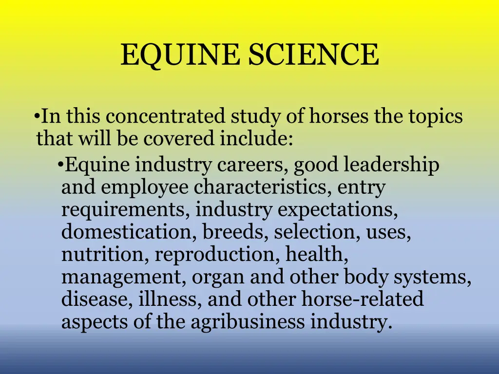equine science