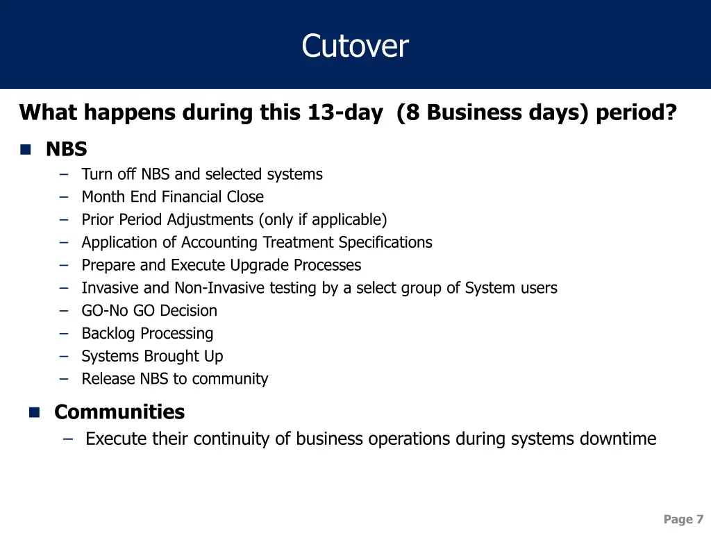 cutover