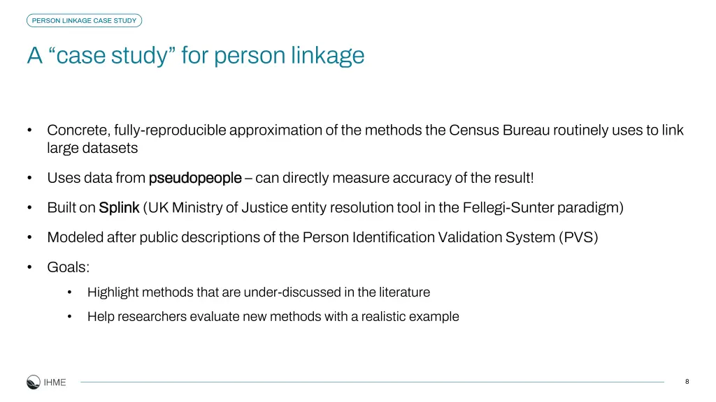 person linkage case study