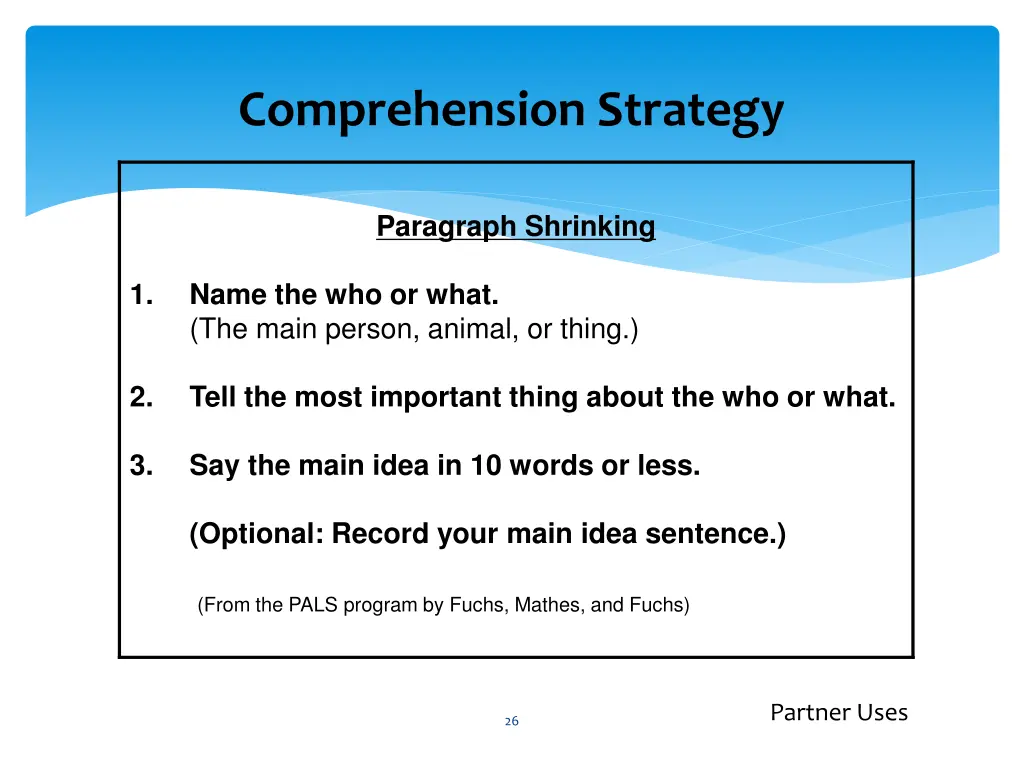 comprehension strategy 1