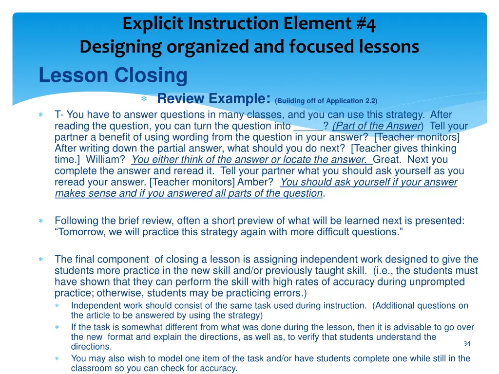 explicit instruction element 4 designing 16