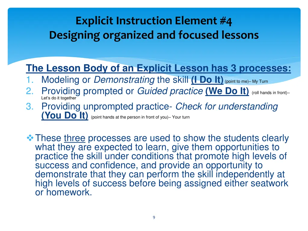 explicit instruction element 4 designing 4