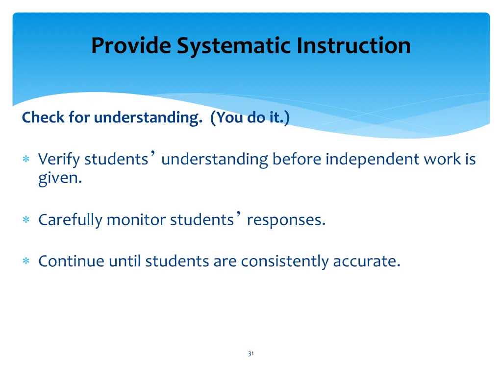 provide systematic instruction 1