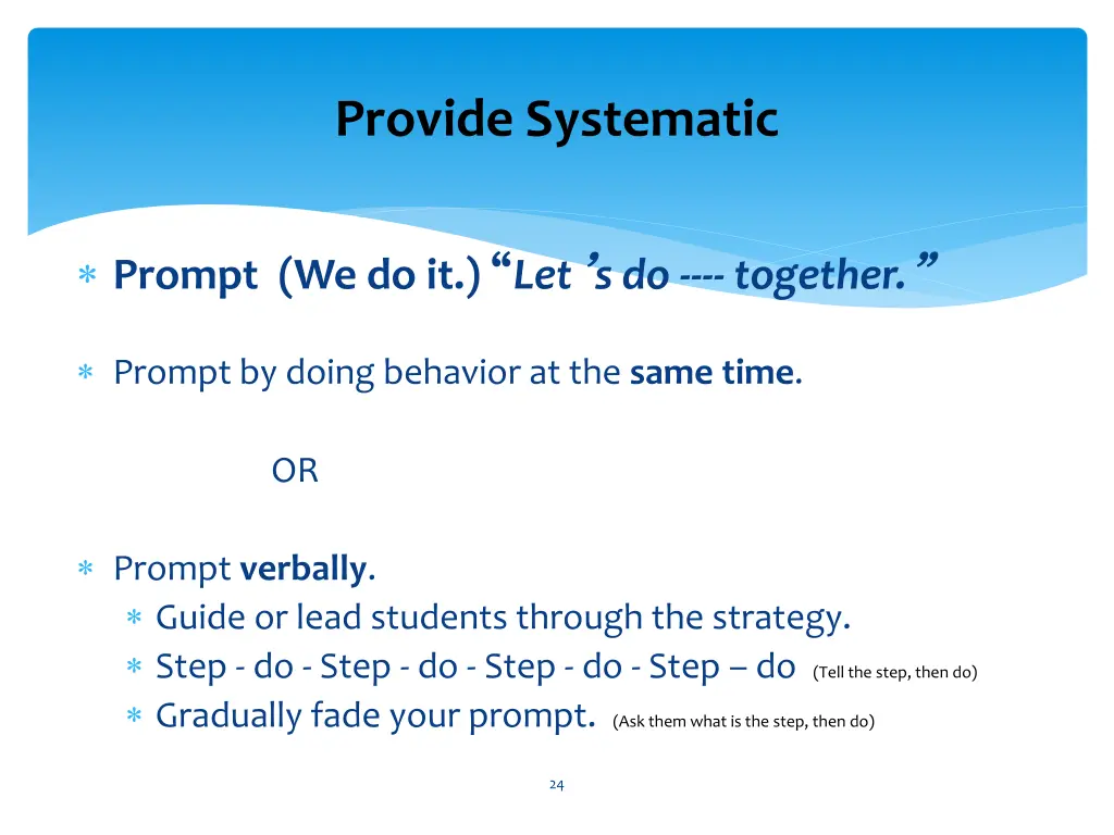 provide systematic