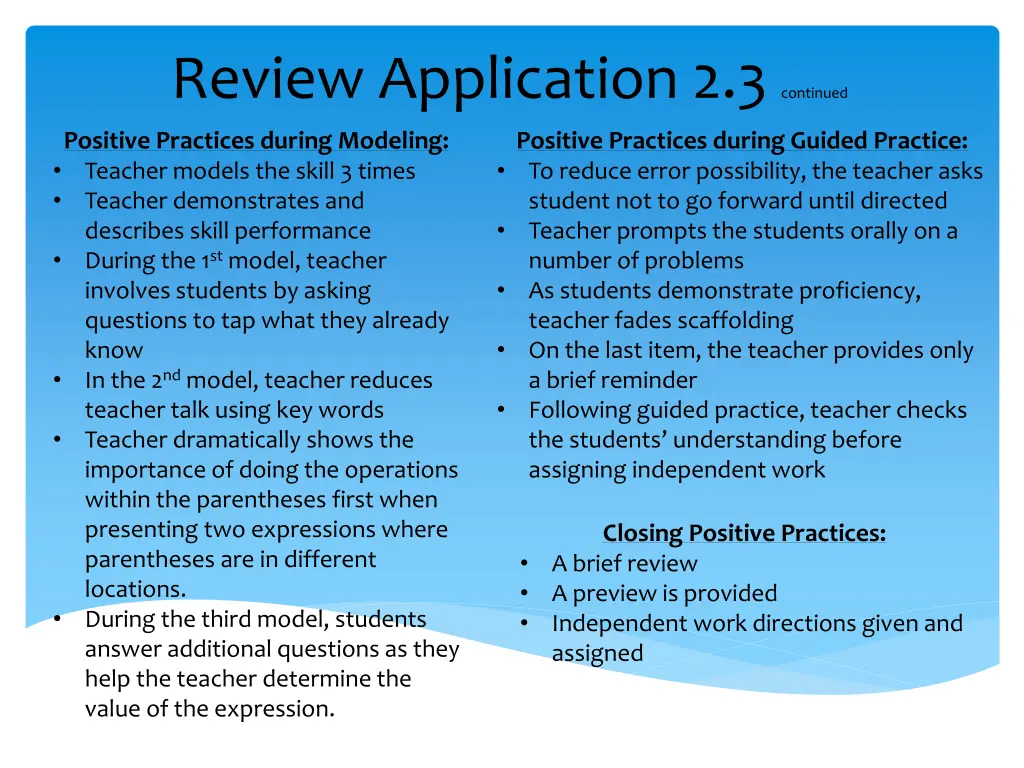review application 2 3 continued