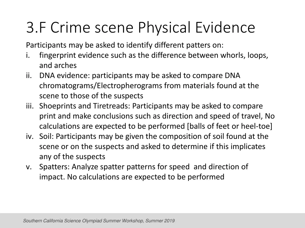 3 f crime scene physical evidence