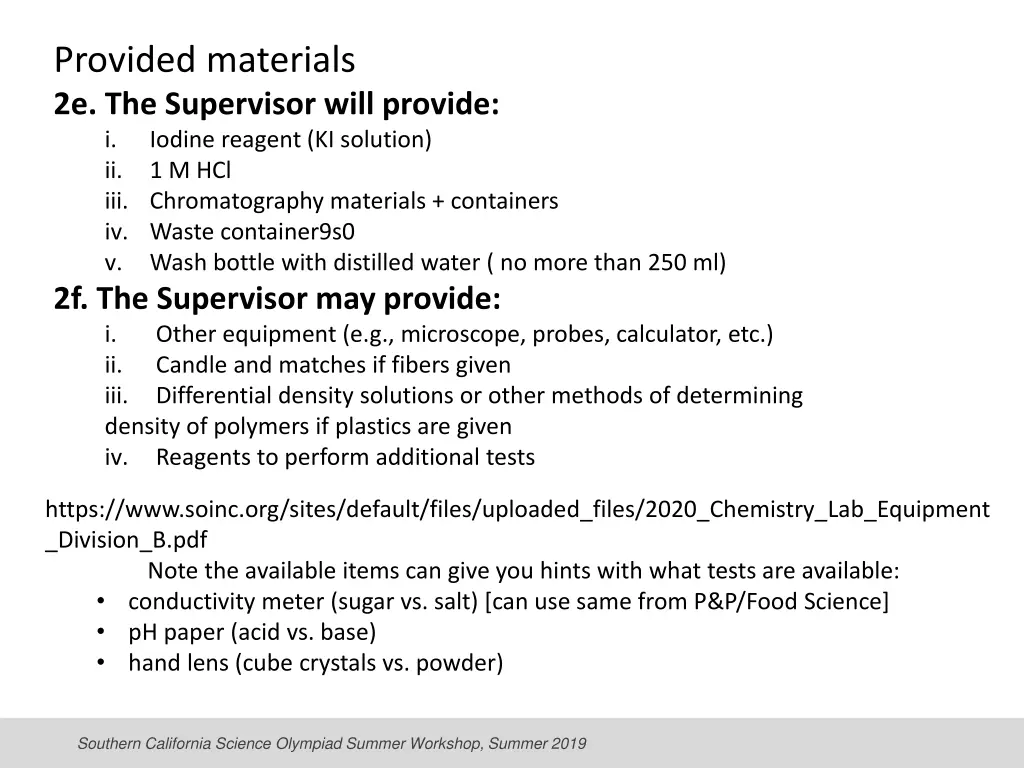 provided materials 2e the supervisor will provide