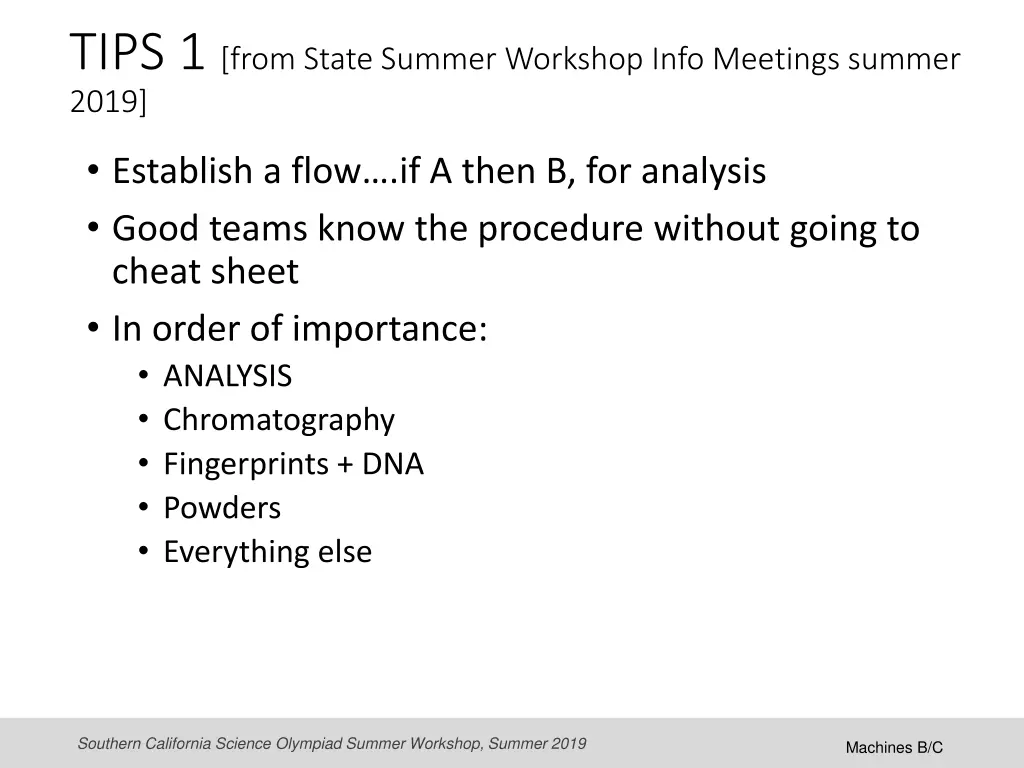 tips 1 from state summer workshop info meetings