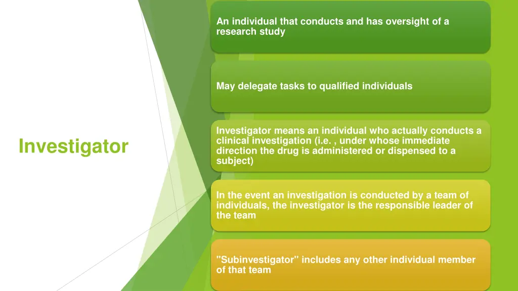 an individual that conducts and has oversight