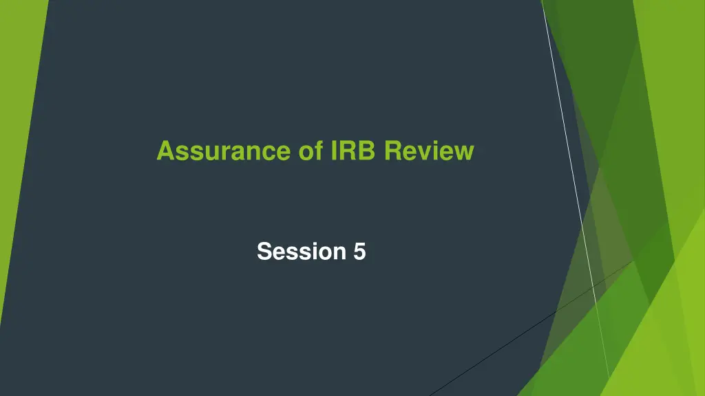 assurance of irb review