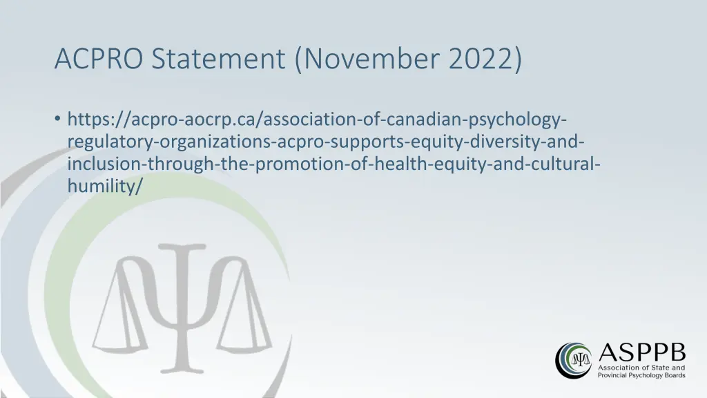 acpro statement november 2022