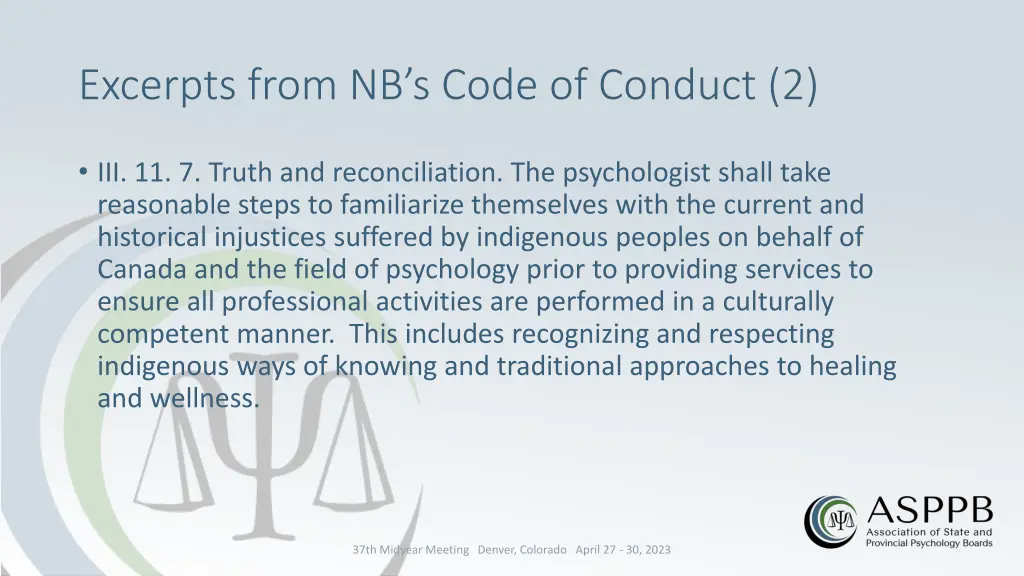 excerpts from nb s code of conduct 2