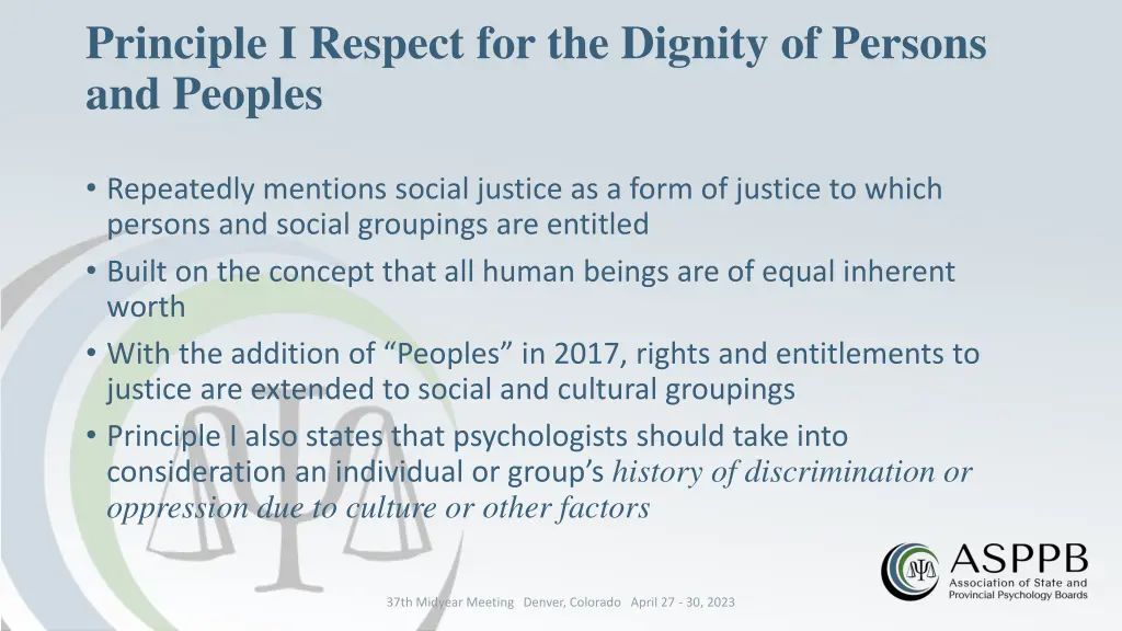 principle i respect for the dignity of persons 1
