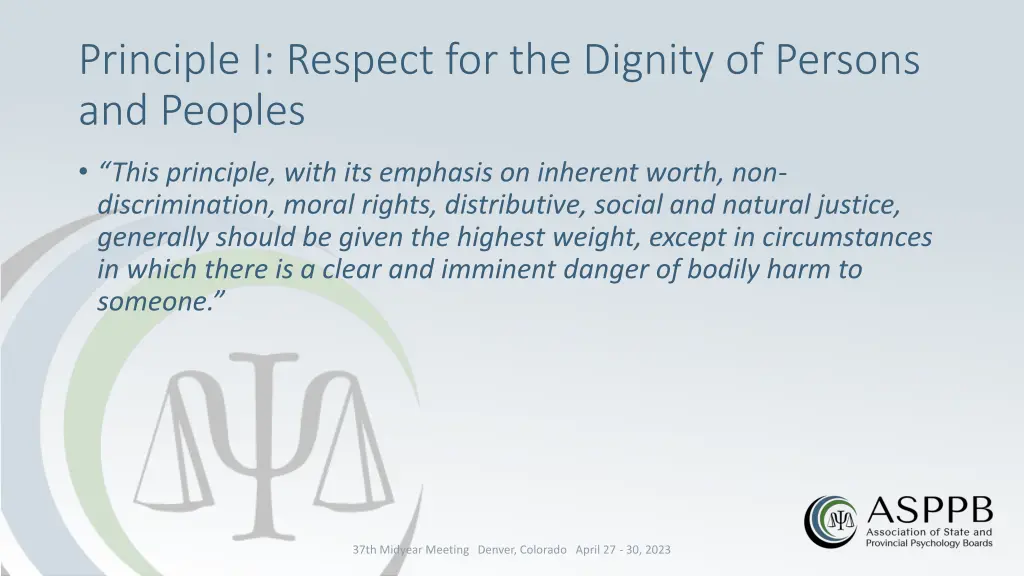 principle i respect for the dignity of persons