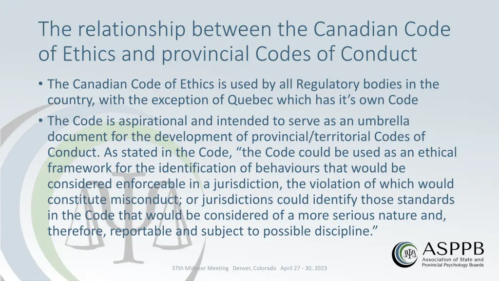 the relationship between the canadian code