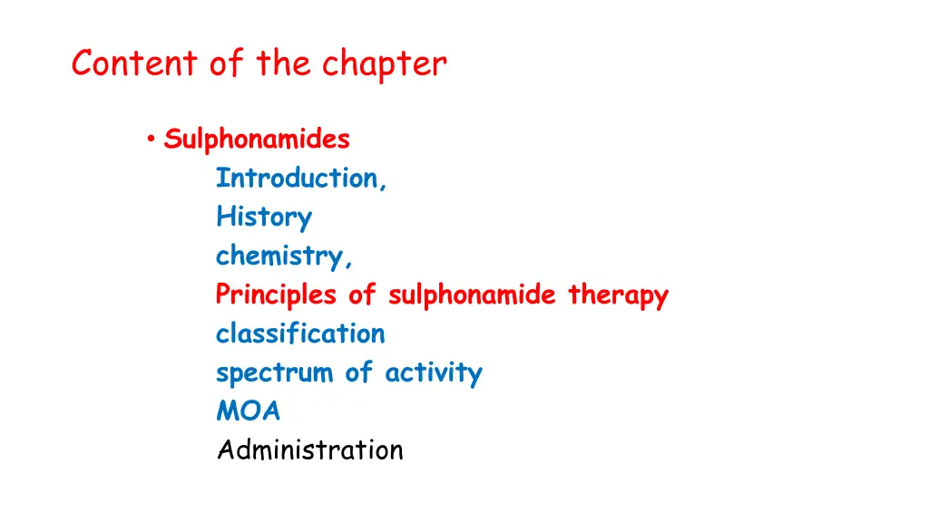 content of the chapter