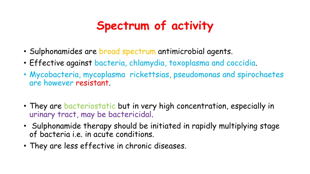 spectrum of activity