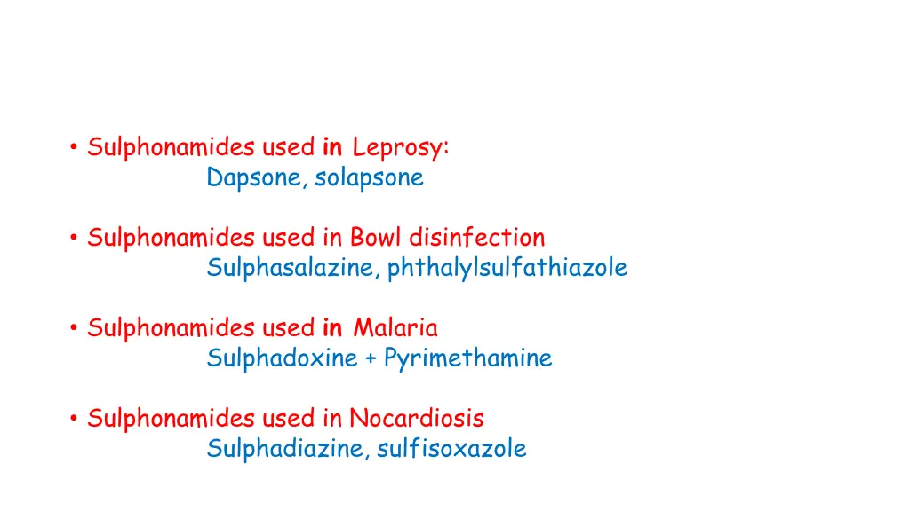 sulphonamides used in leprosy dapsone solapsone
