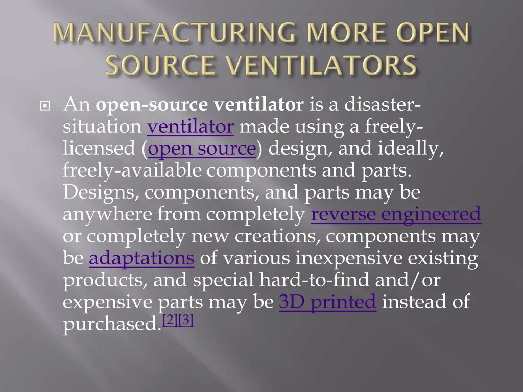 an open source ventilator is a disaster situation