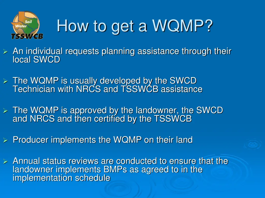 how to get a wqmp
