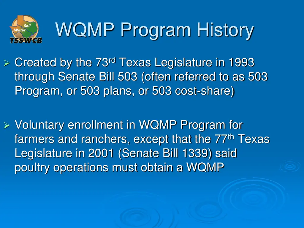 wqmp program history