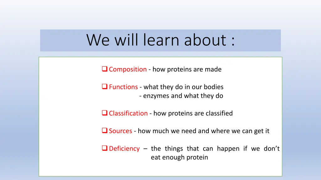 we will learn about