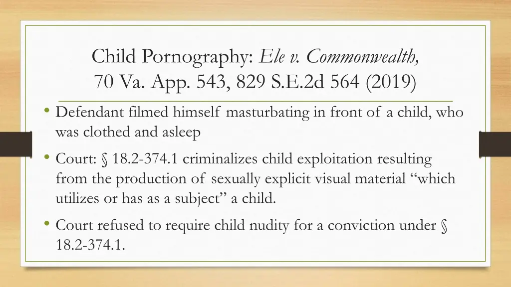 child pornography ele v commonwealth