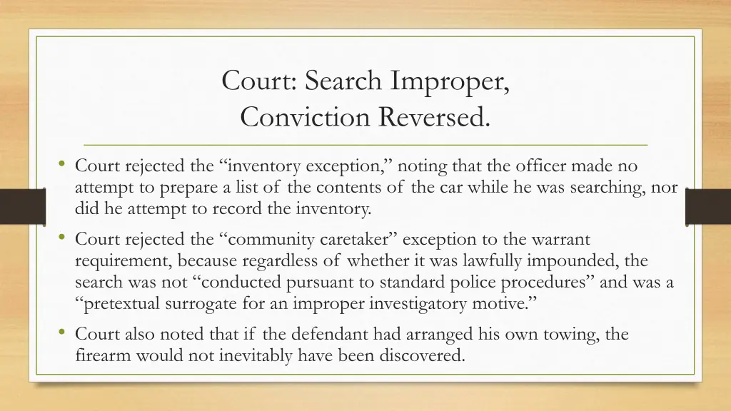 court search improper conviction reversed