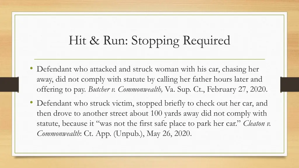 hit run stopping required
