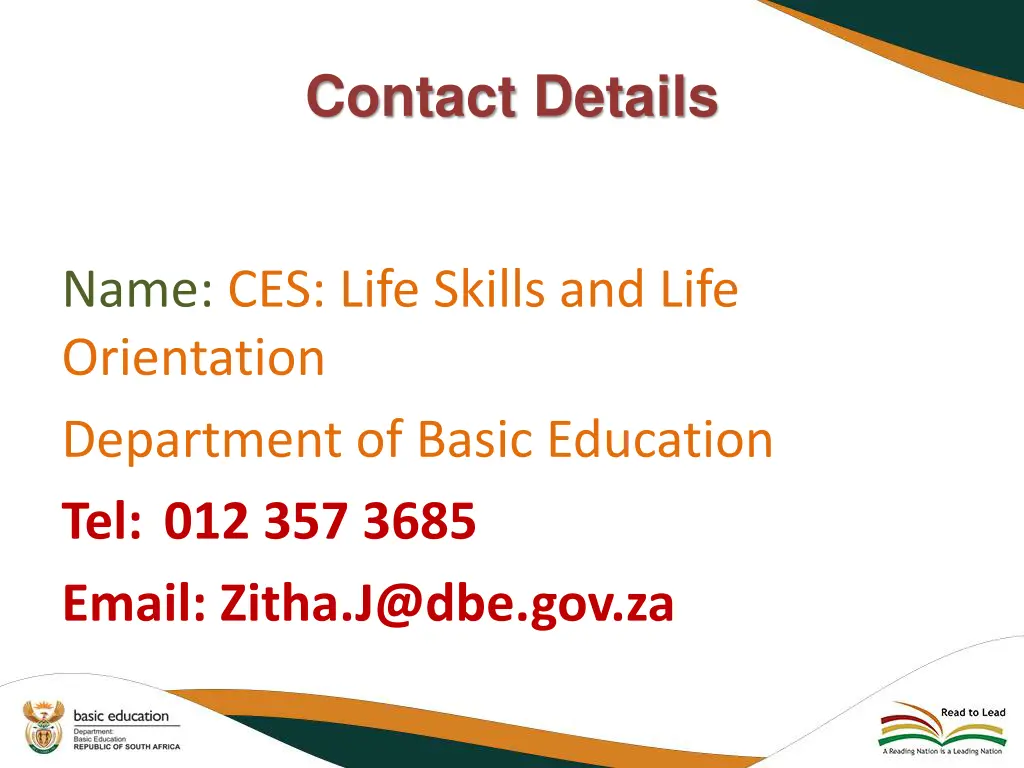 contact details