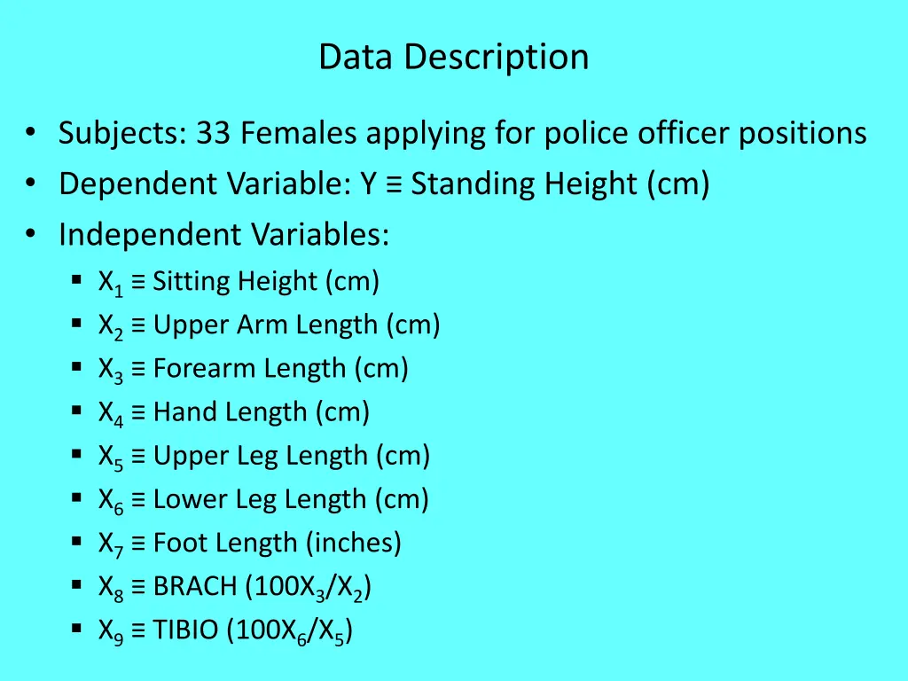 data description