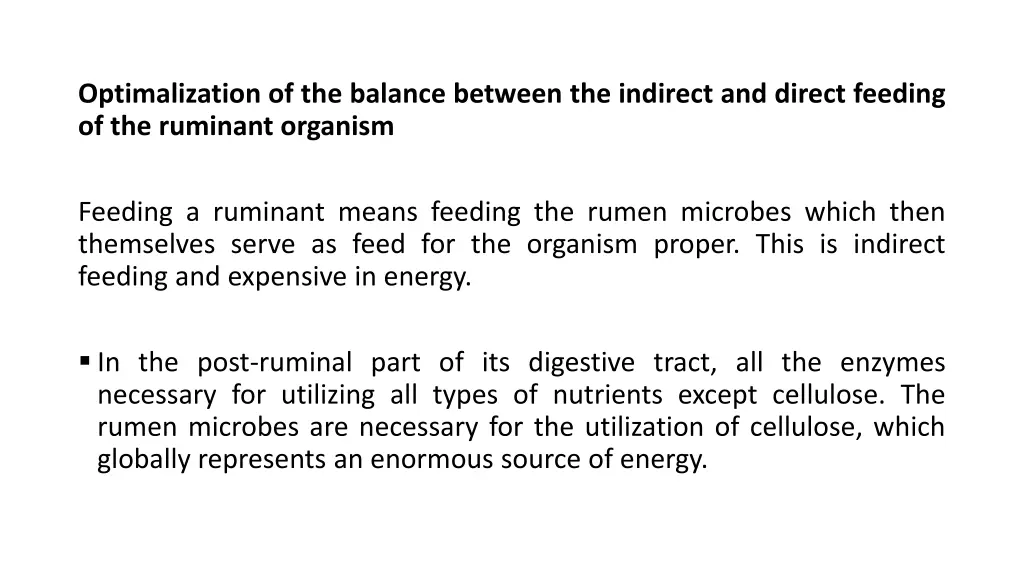 optimalization of the balance between