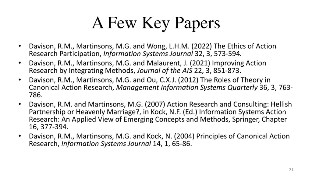 a few key papers