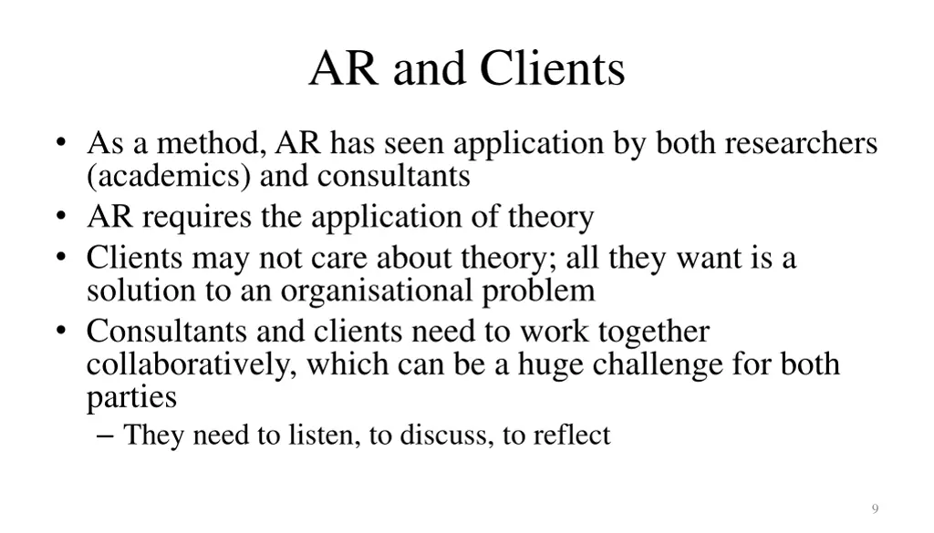 ar and clients