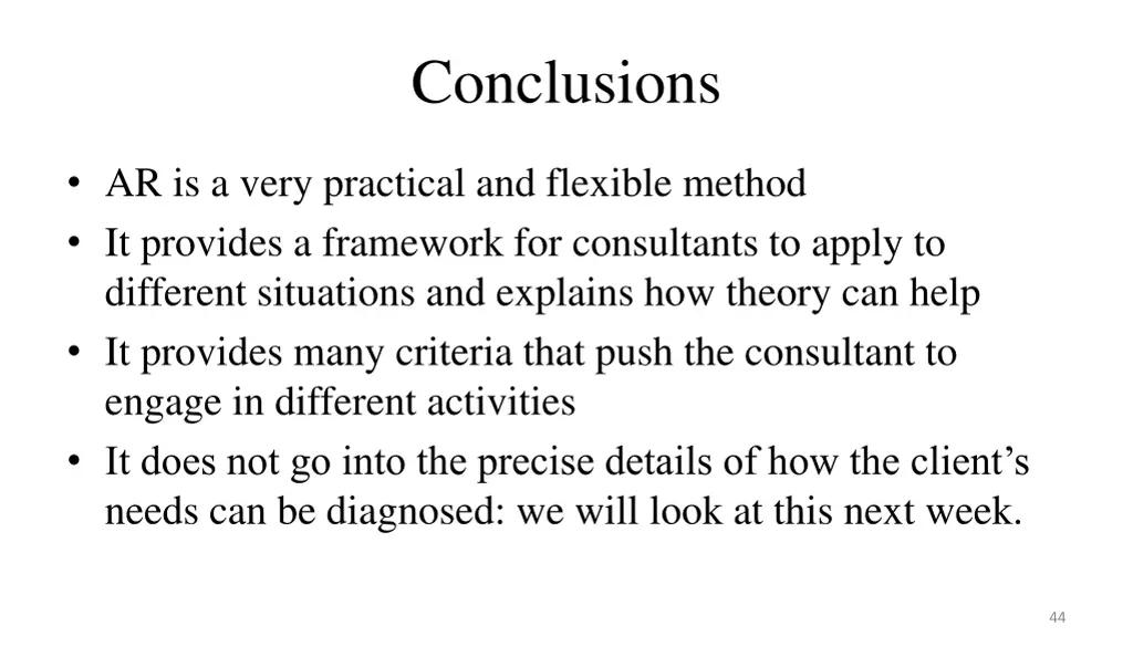 conclusions