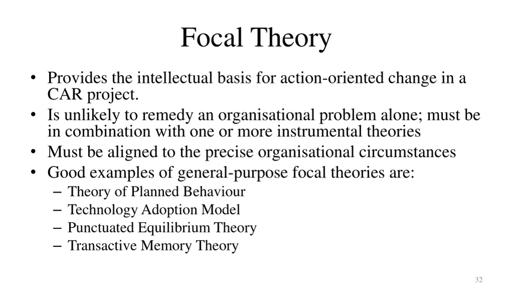 focal theory