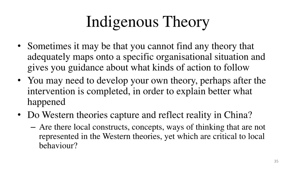 indigenous theory