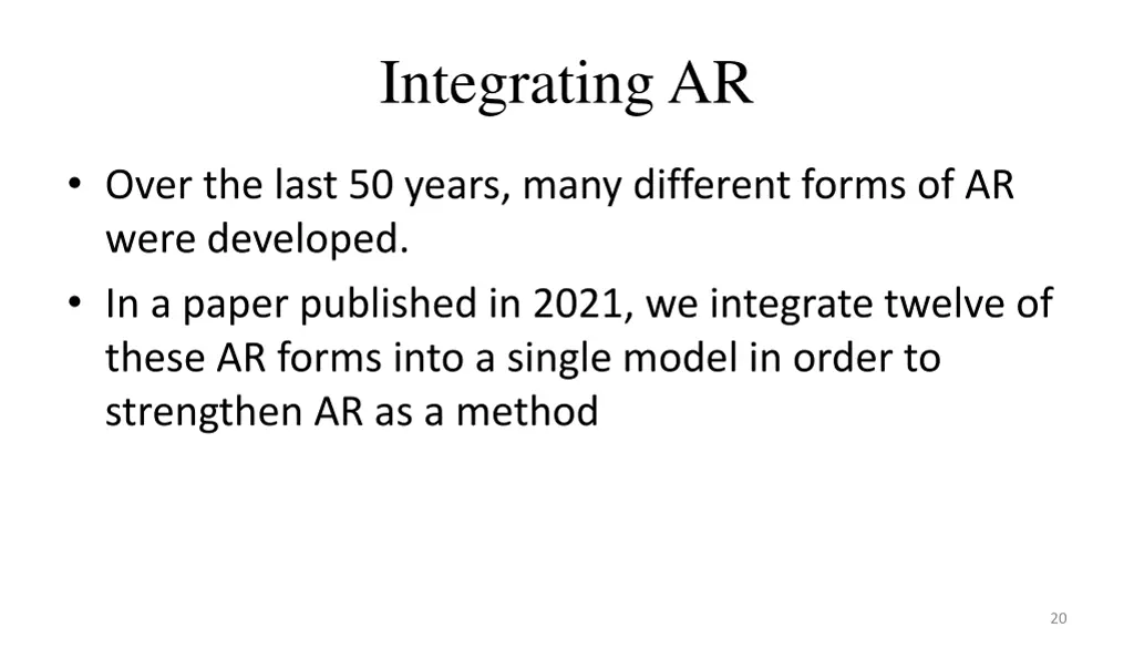 integrating ar