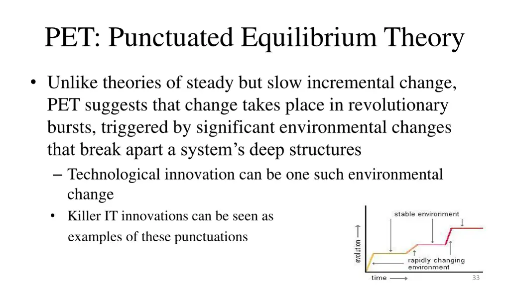 pet punctuated equilibrium theory