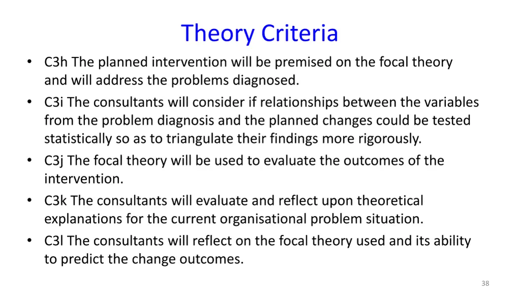 theory criteria 1