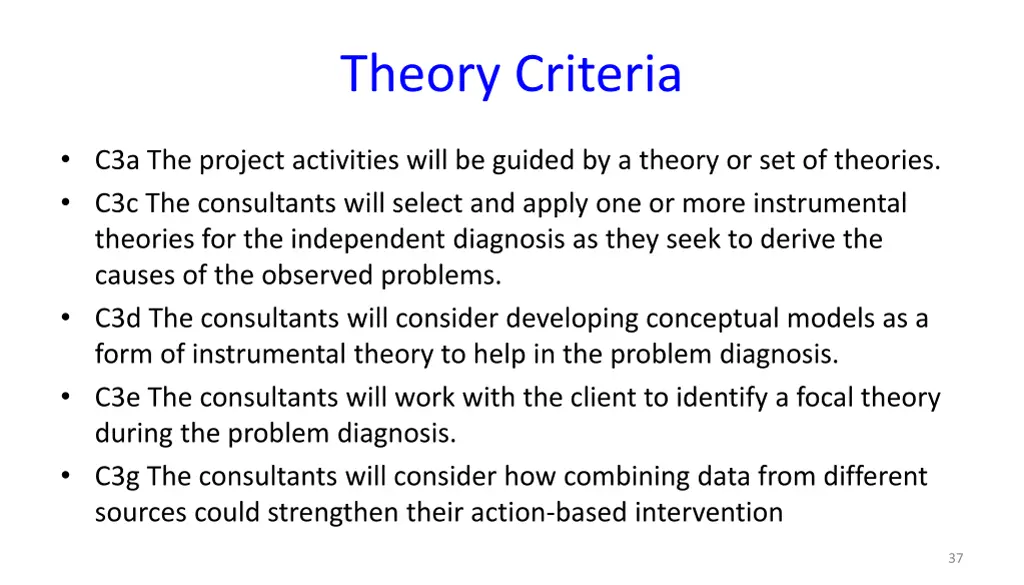 theory criteria