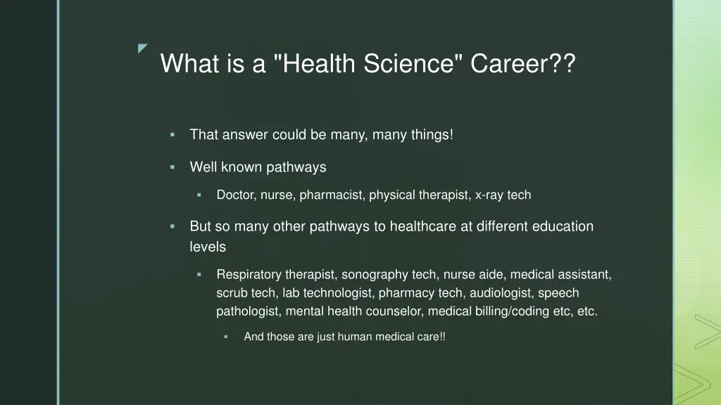 what is a health science career
